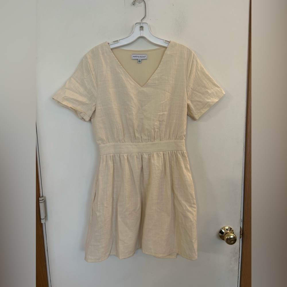 Piper and scoot small linen blend dress